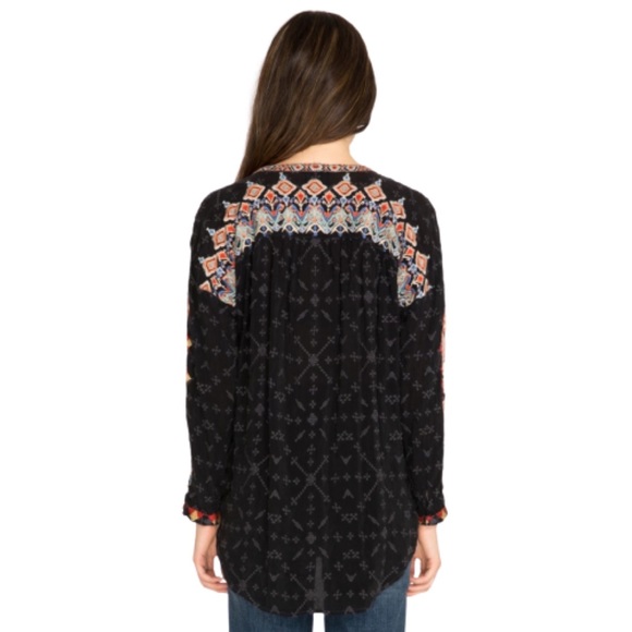 SOLD- EUC- Johnny Was Black Laced and Embroidered Floral Gina Blouse- Size Small - Picture 2 of 5